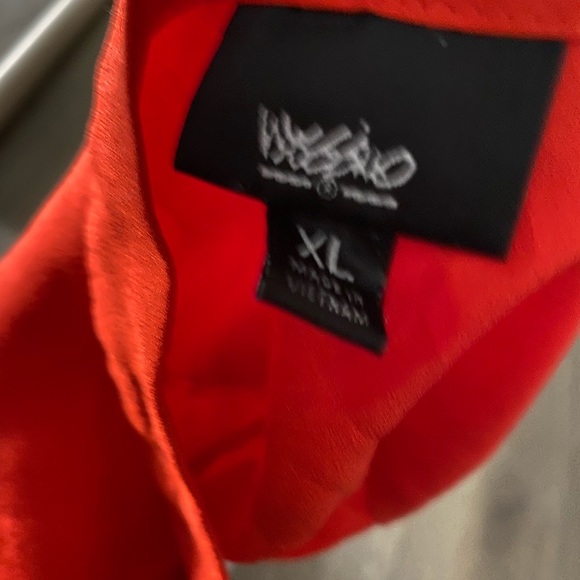 Plus Size Orange Blouse with Strings to Tie - Picture 3 of 3